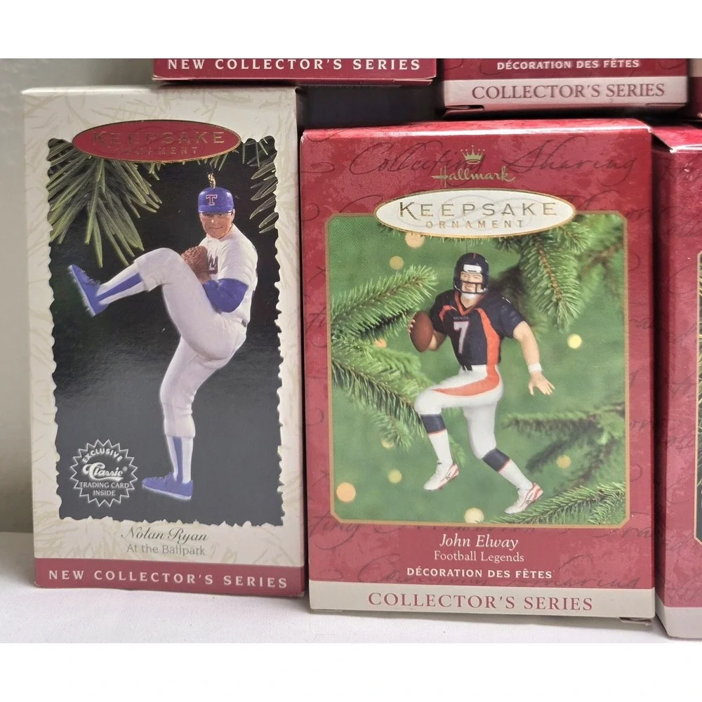 HALLMARK Keepsake Sports Ornaments NFL MLB NBA NCAAF Lot of 13